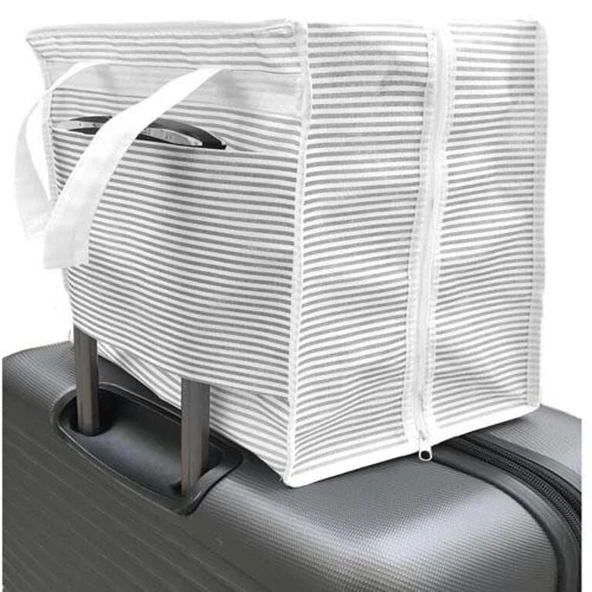 Ayakkabı SAKLAMA ve TAŞIMA Çantası (Çizgili Model) Shoe Tote - Resim 3