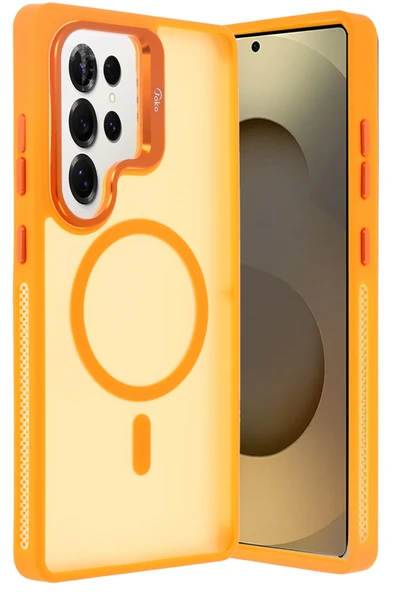 Samsung Galaxy S25 Ultra Flet Lens Magsafe Kapak - Turuncu - Resim 4