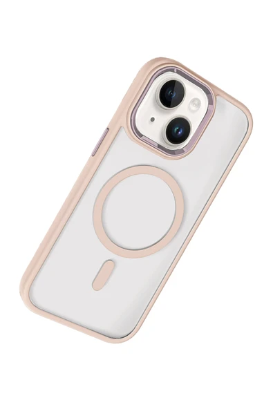 Apple iPhone 14 Terea Magsafe Kapak - Pembe - Resim 3