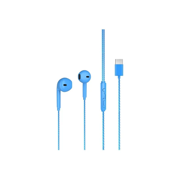 Lenovo Lecoo EH104 Kablolu Type-C Kulak İçi Kulaklık Mavi - Resim 4