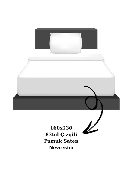 Tek Kişilik Çizgili Pamuk Saten Nevresim | 160x230 | Mix & Match | Otel Serisi - Resim 2