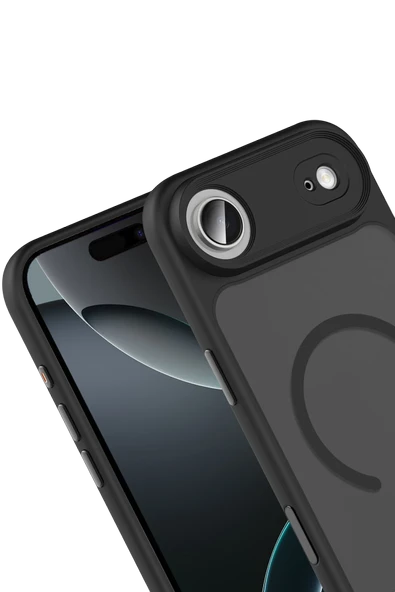 Apple iPhone 17 Air Megane Magsafe Kapak - Siyah - Resim 2