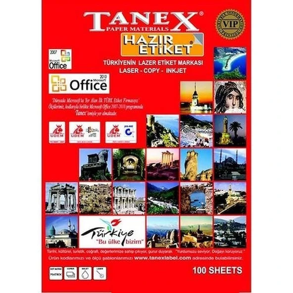 TANEX 70x29,7 LAZER ETİKET TW-2229 ürün görseli
