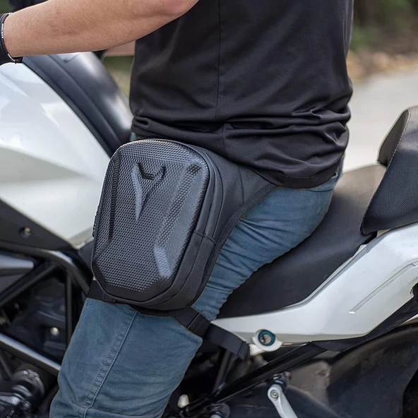 Lederax Motosiklet Bisiklet Scooter Bacak Çantası Bel Çantası LD617 - 5