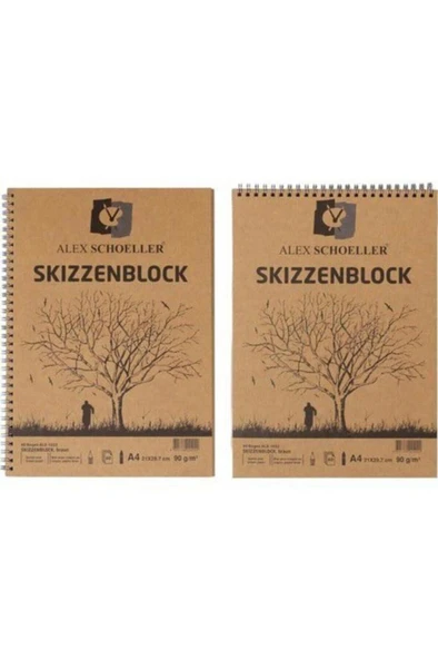 Alex Schoeller Kraft Spiralli Eskiz Blok 90gr A4 60 Yaprak ürün görseli