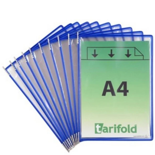 TARIFOLD MAFSALLI POŞET A4 ŞEFFAF/MAVİ 10 LU ürün görseli