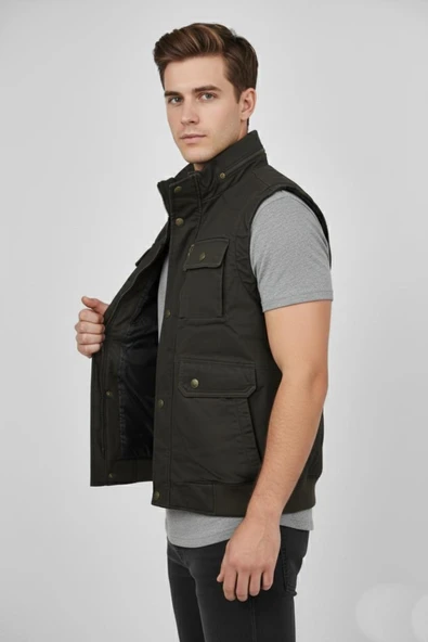 Erkek Kışlık İçi Peluş Spor Avcı Yelek 4101 BGL-ST04910 - Resim 7