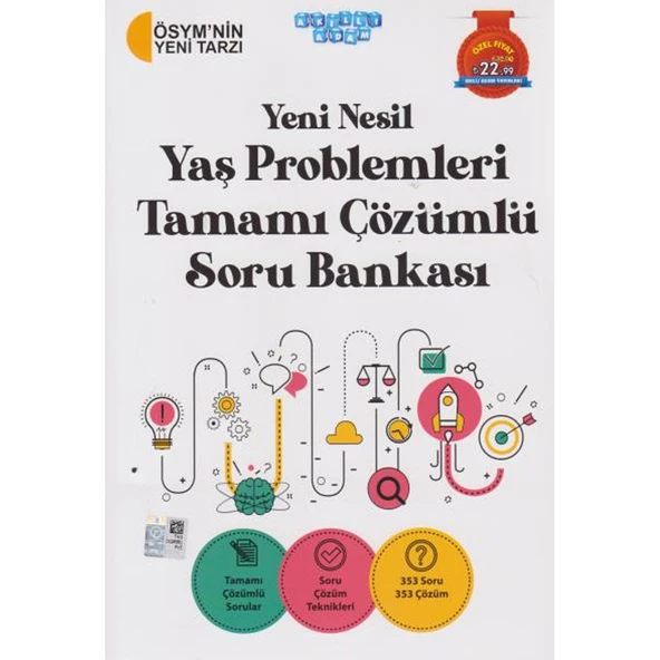 Akıllı Adam Yayınları Yeni Nesil Yaş Problemleri Tamamı Çözümlü Soru Bankası ürün görseli