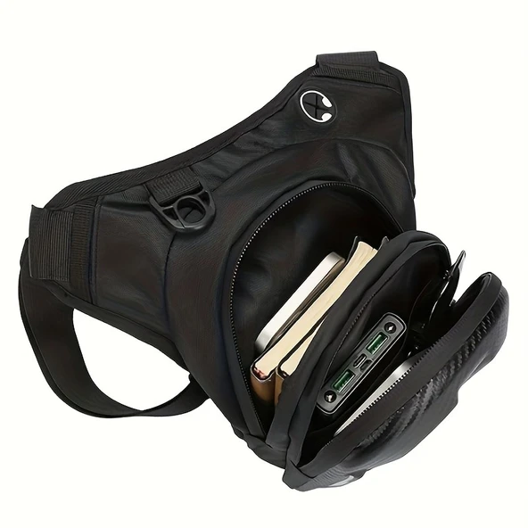 Lederax Motosiklet Bisiklet Scooter Bacak Çantası Bel Çantası LD617 - 7