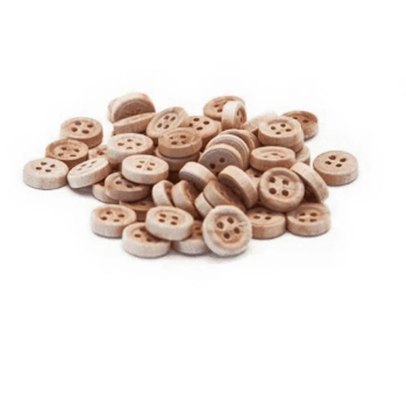 Bu-Bu 1,2cm 60'lı Natural Düğme BUBU-HS006 - Resim 2