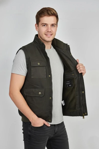 Erkek Kışlık İçi Peluş Spor Avcı Yelek 4101 BGL-ST04910 - Resim 9