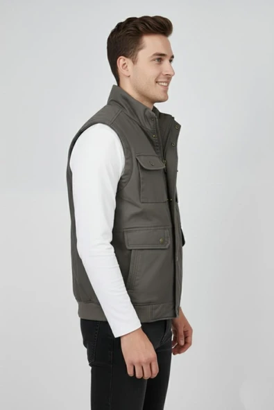 Erkek Kışlık İçi Peluş Spor Avcı Yelek 4101 BGL-ST04910 - Resim 6