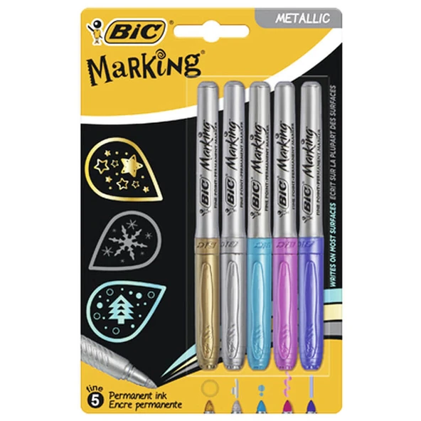 Bic Markör Kalemi 5'li Metalik  Renkler ürün görseli