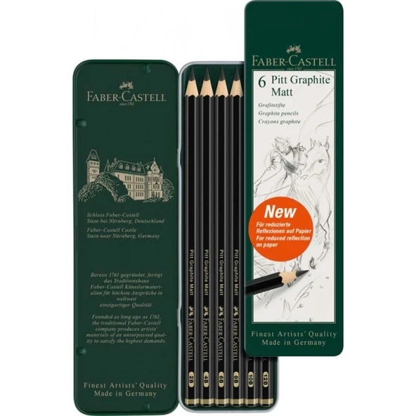 Faber-Castell Pitt Graphite Matt Dereceli Kalem 6'lı Set ürün görseli