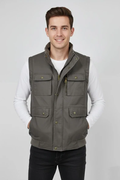 Erkek Kışlık İçi Peluş Spor Avcı Yelek 4101 BGL-ST04910 - Resim 3