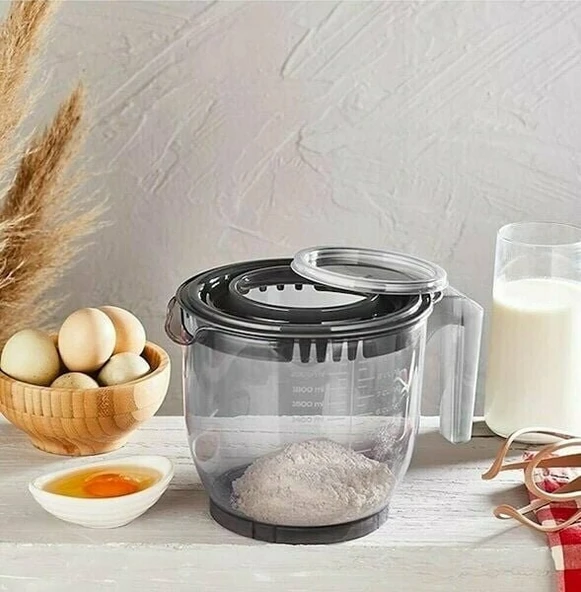 Technow Vip Ahmet VP-023 2200ml Kumsal Kapaklı Çırpma Mikser Kabı - Resim 4