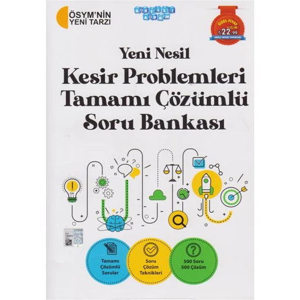 Akıllı Adam Yayınları Yeni Nesil Kesir Problemleri Tamamı Çözümlü Soru Bankası ürün görseli