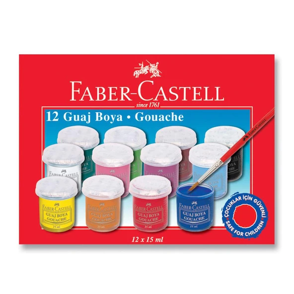 Faber Castell Guaj Boya Şişe 12 Renk ürün görseli