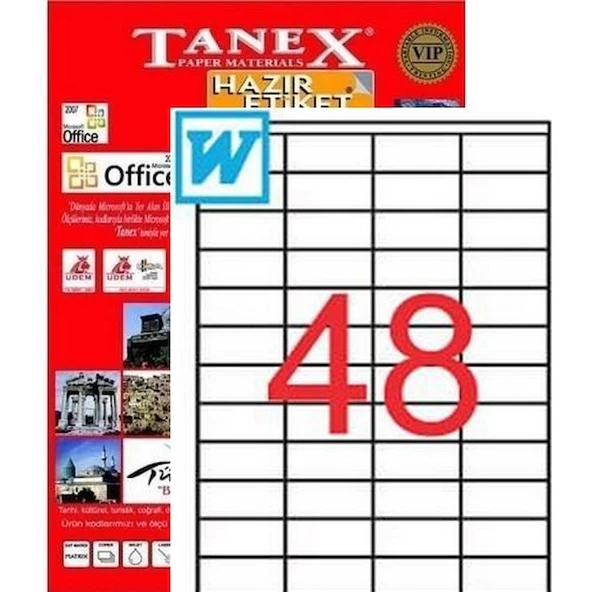 TANEX 52,5 X 23 MM LAZER ETİKET TW-2248 ürün görseli