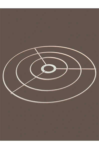 Düz Çember Avize Teli , İskeleti (35 Cm) Beyaz Statik Boyalı (E27 Duy Uyumlu) - 2