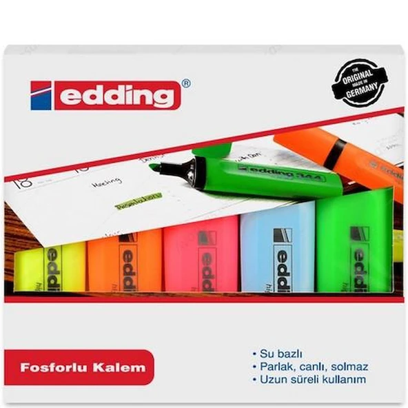 EDDING 344 FOSFORLU KALEM SETİ (5 RENK) ürün görseli