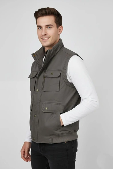 Erkek Kışlık İçi Peluş Spor Avcı Yelek 4101 BGL-ST04910 - Resim 4