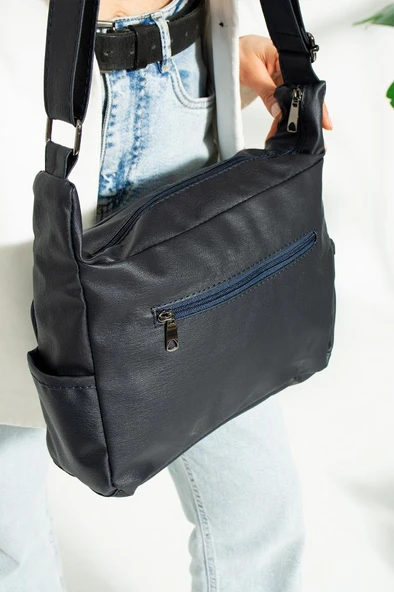 Y.S.Deri Kadın Postacı Çanta Çok Cepli 30*20 Cm Vegan Deri Bayan Çapraz Askılı Omuz Çantası - Resim 12