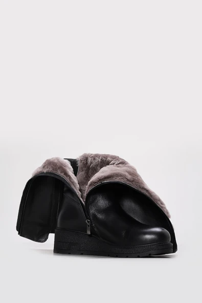 Hakiki Deri Kürklü  Kadın Klasik Çizme 124KZA2314DL - Resim 4