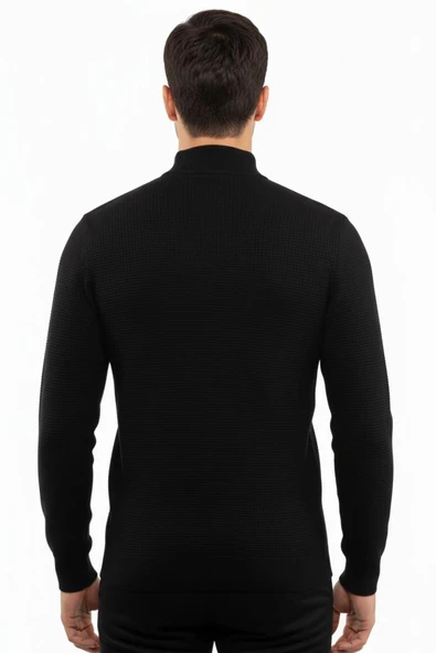 Erkek Yarım Balıkçı Kazak Triko Klasik Kalıp 5240B BGL-ST04856 - Resim 12