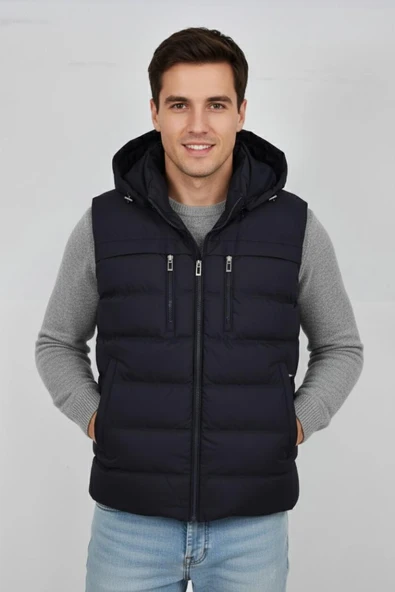 Erkek Kapüşonlu Spor Yelek 4021 BGL-ST04900 ürün görseli