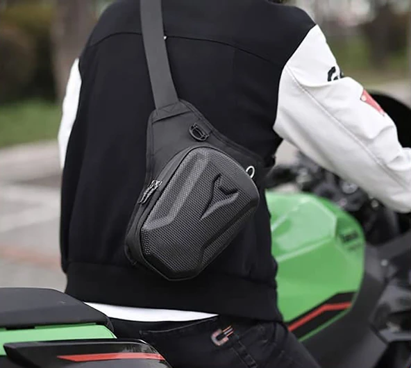 Lederax Motosiklet Bisiklet Scooter Bacak Çantası Bel Çantası LD617 - 4