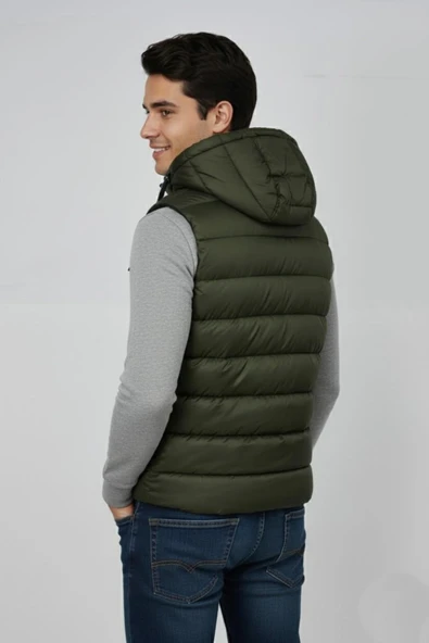 Erkek Kapüşonlu Spor Yelek 4300 BGL-ST04895 - Resim 6