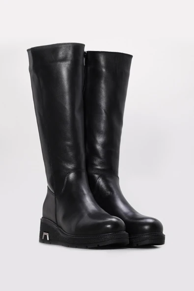 Hakiki Deri Kürklü  Kadın Klasik Çizme 124KZA2314DL - Resim 5