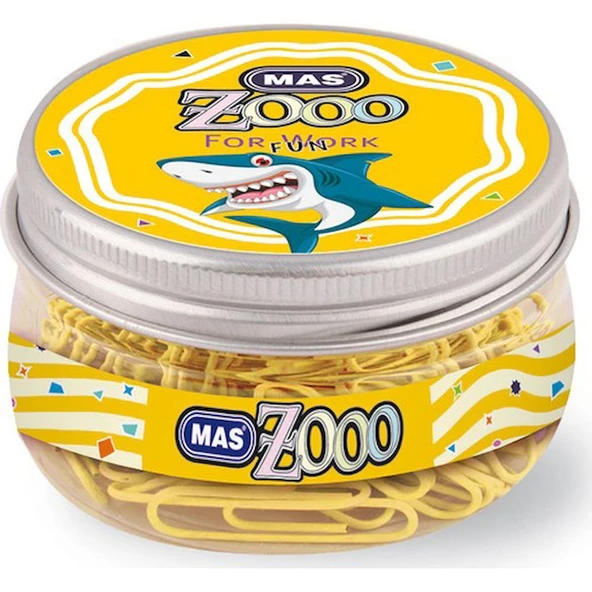 Mas Zoo Ataş 120 Adet Şeffaf Kutu 28 mm SARI ürün görseli
