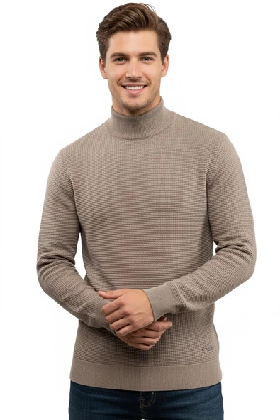 Erkek Yarım Balıkçı Kazak Triko Klasik Kalıp 5240B BGL-ST04856 ürün görseli