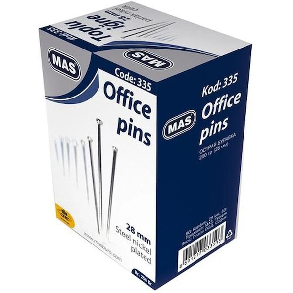 MAS 335 TOPLU İĞNE 250gr NİKEL 28mm ürün görseli