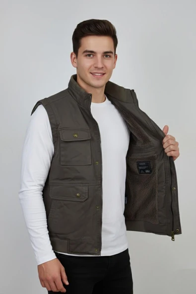 Erkek Kışlık İçi Peluş Spor Avcı Yelek 4101 BGL-ST04910 - Resim 8