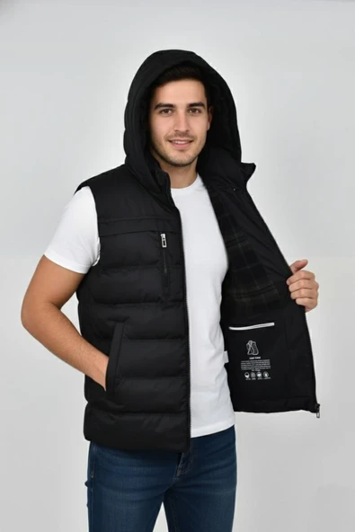 Erkek Kapüşonlu Spor Yelek 4021 BGL-ST04900 - Resim 8