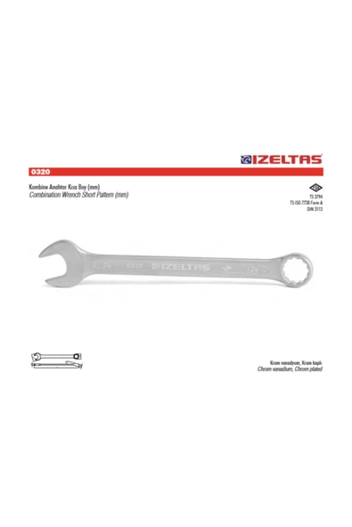 13 Mm Kombine Anahtar Kısa Boy - Resim 3