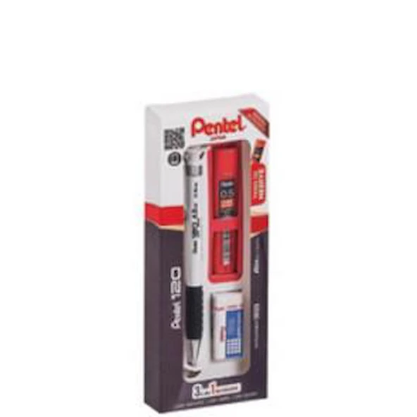 PENTEL 120A3 (VERS.+SİLGİ+MİN) 3LÜ TAKIM BEYAZ ürün görseli