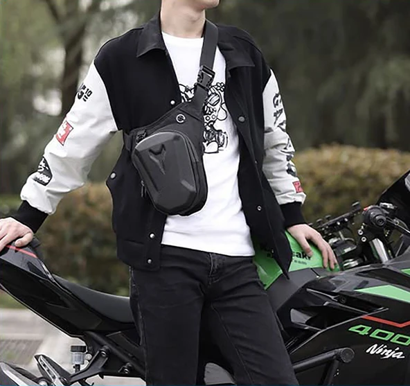 Lederax Motosiklet Bisiklet Scooter Bacak Çantası Bel Çantası LD617 - 2