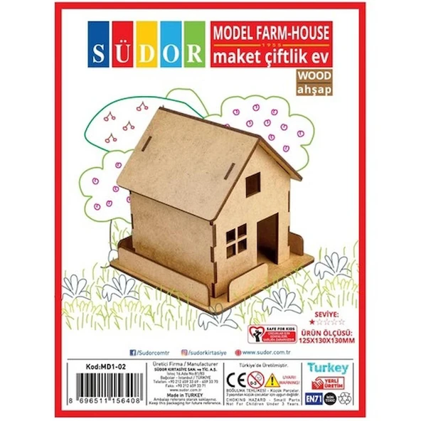 SÜDOR MD1-02 AHŞAP MAKET ÇİFTLİK EV ürün görseli