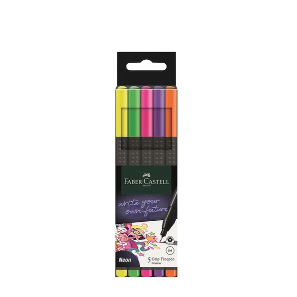 Faber Castell Grip Finepen 2022 Neon 5X ürün görseli