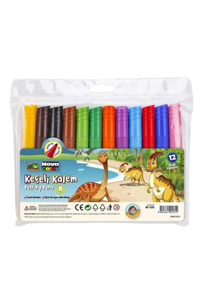 Nova Color Keçeli Kalem 12 Li Set Jumbo Nc-874 ürün görseli