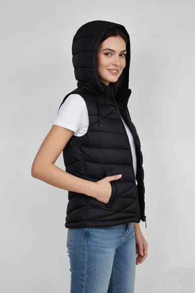 Kadın Kapüşonlu Spor Yelek 5002 BGL-ST04912 - Resim 4