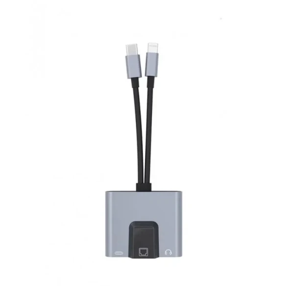 pilelistore ZR815 Lightning Type-C 3 İn 1 Ethernet Çevirici Aux