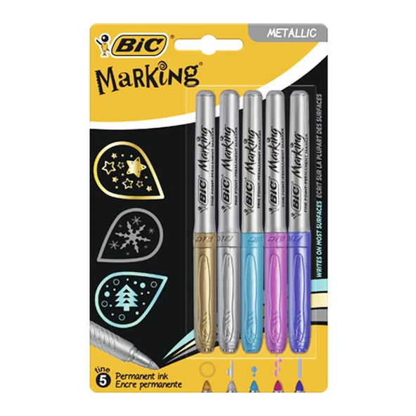 Bic Marking Metalik Markör kalem 5 Renk 942861 ürün görseli