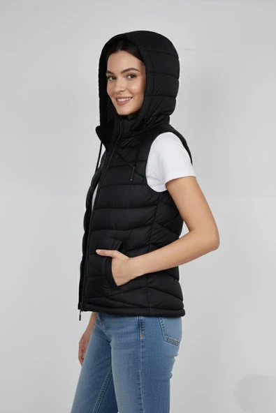 Kadın Kapüşonlu Spor Yelek 5002 BGL-ST04912 - Resim 3