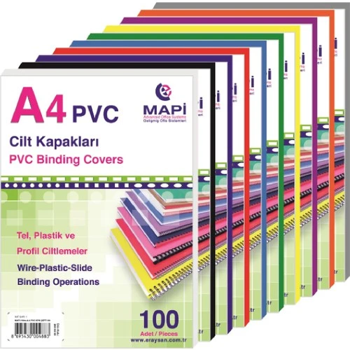 Mapi A4 Pvc Opak Cilt Kapağı 160 Mic.100'lü PK.(2040200) Beyaz - Resim 2