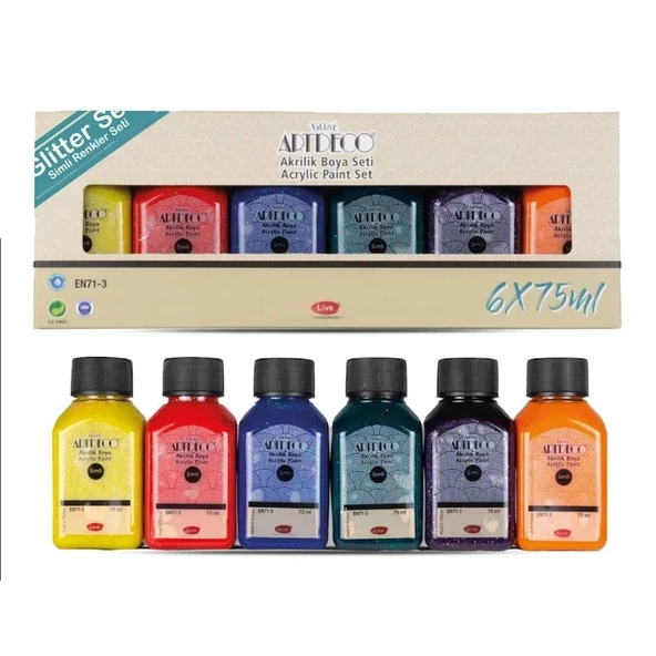 Artdeco Akrilik Boya 6x75 Ml Set Simli Renkler Y-070ı-as6 ürün görseli